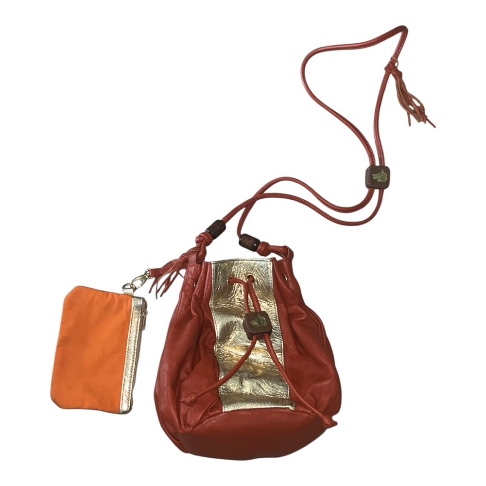 Lou Lou de la Falaise Gold and Orange Crossbody Bag with Metallic Detail - Picture 4 of 8